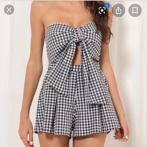 Lucy in the Sky Gingham Romper